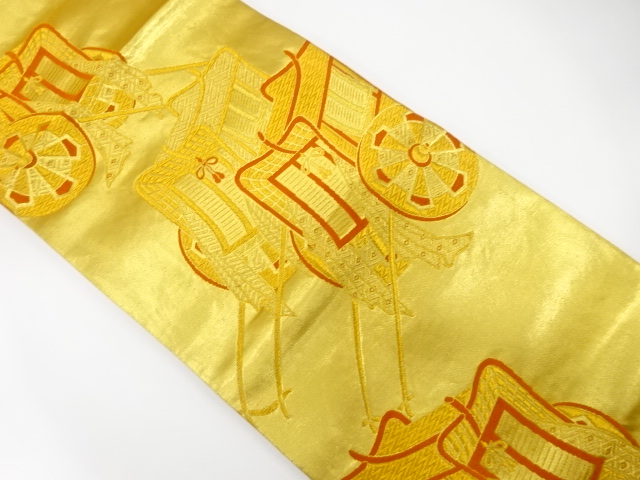 JAPANESE KIMONO / ANTIQUE FUKURO OBI / SILK / WOVEN CARRIAGE